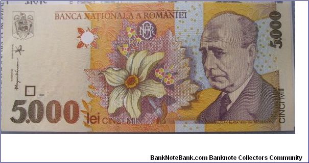 Romania 5000 Lei banknote. Banknote