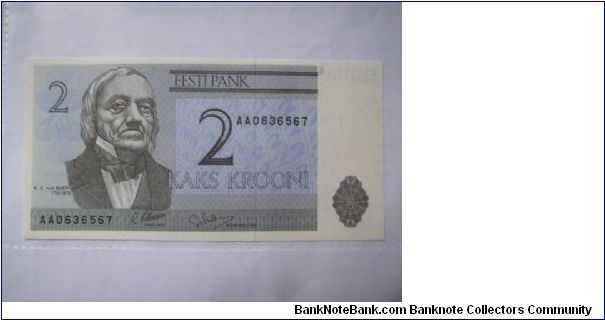 Estonia 2 Krooni banknote in UNC condition Banknote