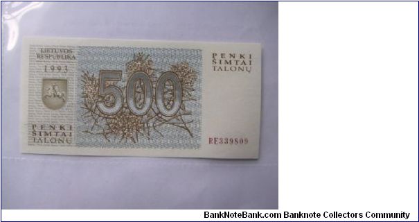 Banknote from Lithuania year 1993