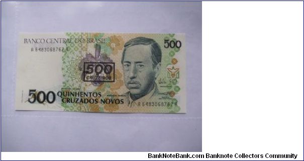 Brazil 500 Cruzados/500 Cruzerios banknote in UNC condition Banknote