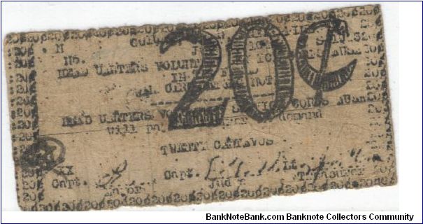 SMR-383 Samar 20 Centavos note. Banknote