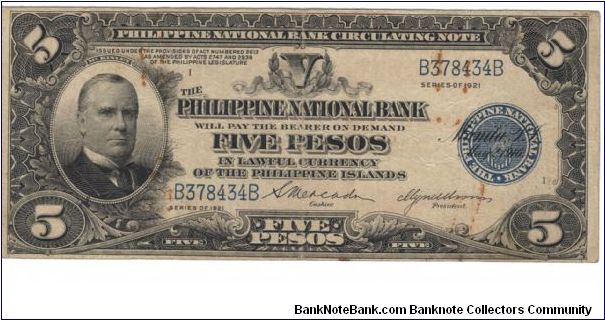 PI-53 Philippine 5 Peso note. Banknote
