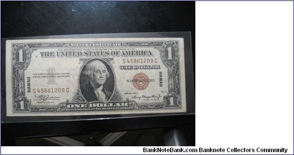 1935 A $1 Silver Certificate - Hawaii Banknote