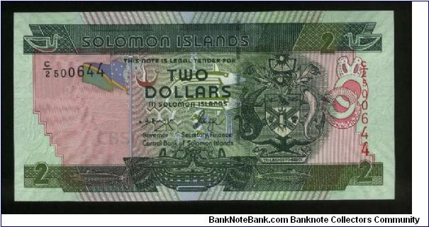 2 Dollars.

Arms at right on face; fishermen at center on back.

Pick #NEW Banknote
