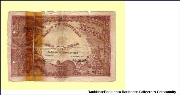 10.000 Reis from 30 of August of 1904 Banknote