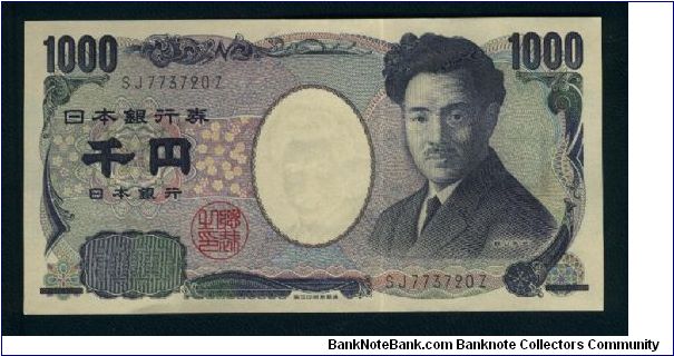 1,000 Yen.

Hideo Noguchi (bacteriologist) at right on face; Mount Fuji at left on back.

Pick#104 Banknote