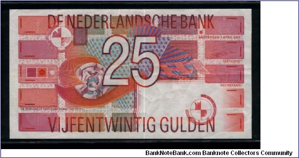 25 Gulden.

Value and geometric designs on face and back.

Pick #100 Banknote