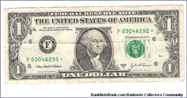 2003-A US FRN atlanta georgia Star note Banknote