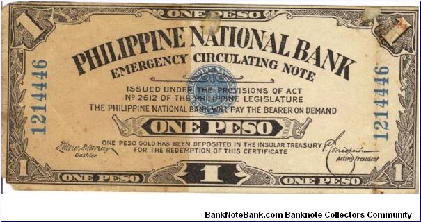PI-42 Philippine National Bank note. Authentic note. Banknote