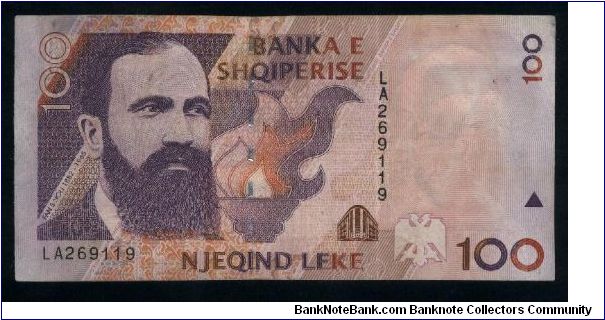 100 Leke.

F. S. Noli at left on face; building at upper right on back.

Pick #62 Banknote