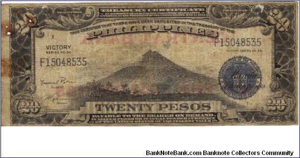 PI-121b Central Bank of the Philippines 20 Pesos Note, not best condition but tough note to find. Banknote