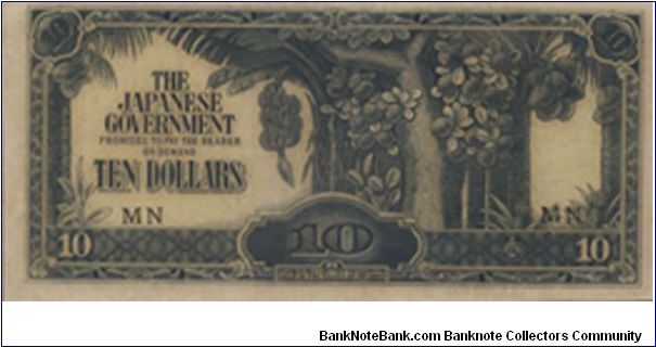 During the Japanese Occupation in Singapore 1943-1945

10 dollars with MN series

OFFER VIA EMAIL Banknote