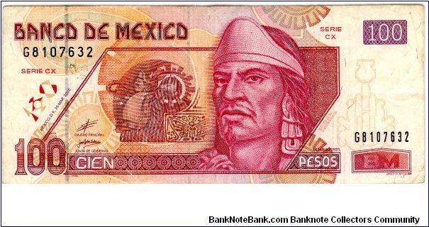 2002 100(Cien) Pesos(F) Mexico Banknote