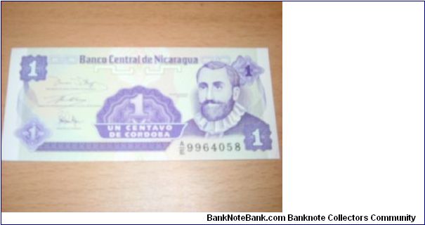 $0.01 Cordoba Banknote
