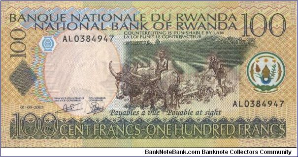 Banknote from Rwanda year 2004