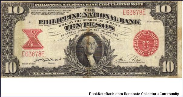 PI-58 Philippine National Bank 10 Pesos note. Will trade this note for Philippine notes I don't have. Banknote