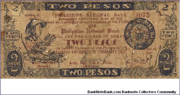 S-312 Rare Iloilo 2 Pesos note. Will trade this note for Philippine notes I don't have. Banknote