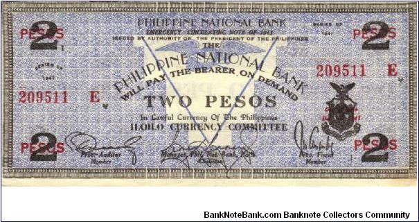 S-306a Iloilo 2 Pesos note. Will trade this note for Philippine notes I don't have. Banknote