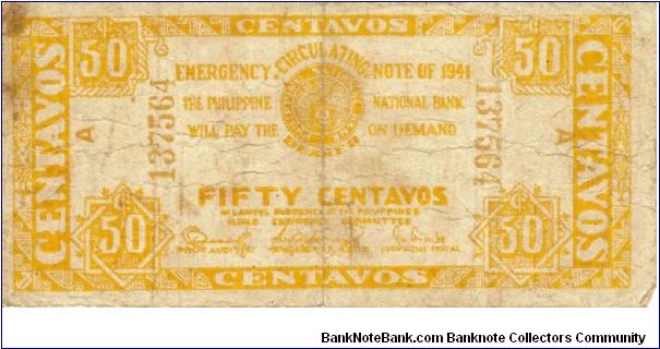 S-304 Iloilo 50 Centavos note. Will trade this note for Philippine notes I don't have. Banknote