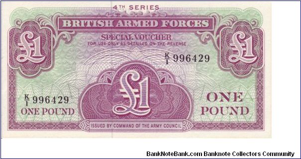 British Armed Forces £1 note.

Not sure of issue of year but this is a design from the 4th Series Banknote