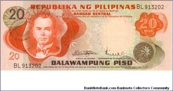 1st A.B.L. SERIES 28 (p155a) Marcos-Licaros BL913202 (Missing ABL Overprint) Banknote