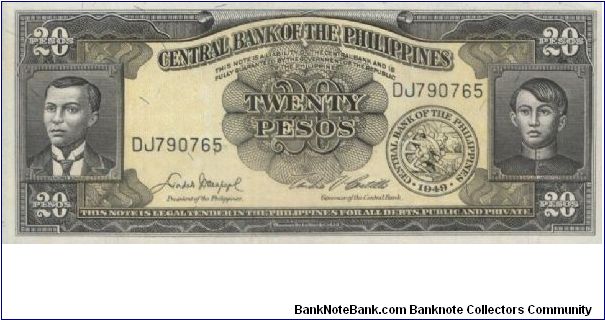 20 Pesos, Central Bank Of The Philippines. Banknote