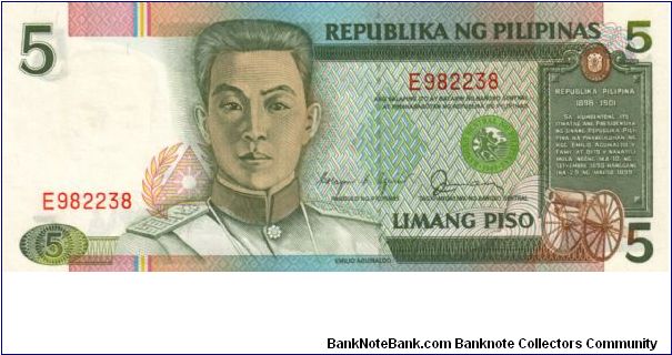 REDESIGNED SERIES 38p (p168c) Aquino-Fernandez E800001-E1000000 E982238 Banknote
