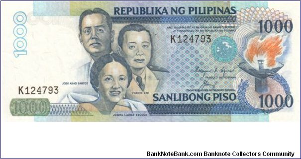 REDESIGNED SERIES 44 (p174a) Aquino-Cuisia A000001-AH157000 K124793 Banknote
