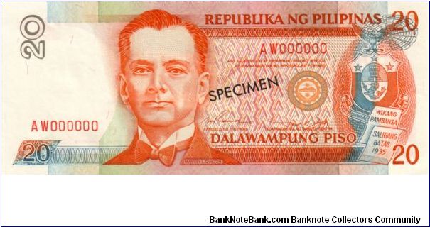 NEW SEAL SERIES 47S1 (p182s1) Ramos-Singson AW000000 (Specimen) Banknote