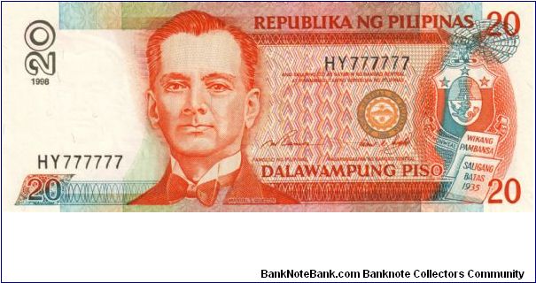 DATED SERIES 53 1998 Ramos-Singson ??000001-??1000000 HY777777 (Solid #) Banknote