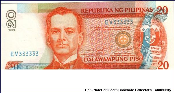 DATED SERIES 53e 1999 Estrada-Singson ??000001-??1000000 EV333333 (Solid #) Banknote