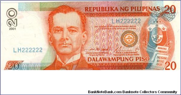 DATED SERIES 53j 2001 Estrada-Buenaventura ??000001-??1000000 LH222222 (Solid #) Banknote