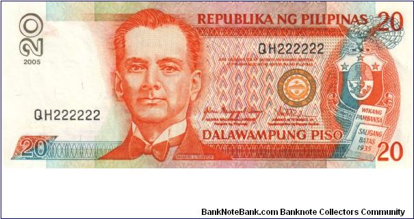 DATED SERIES 53w 2005 Arroyo-Tetangco QH??????-??1000000 QH222222 (Solid # 1st Prefix) Banknote