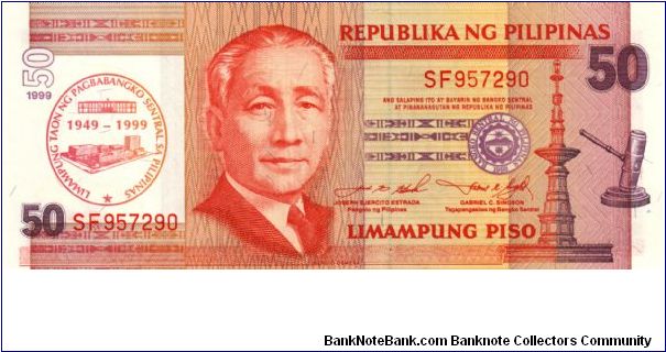 DATED SERIES 54b 1999 Bangko Sentral    Estrada-Singson ??000001-??1000000 SF957290 Banknote