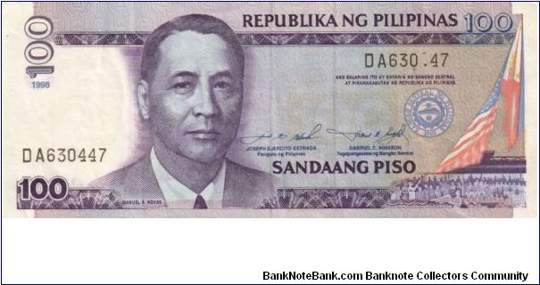 DATED SERIES 56d 1998 Estrada-Singson A000001-??1000000 DA630447/DA630:47 (Serial # Error) Banknote