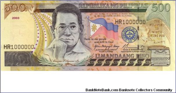 DATED SERIES 60b 2003 Arroyo-Buenaventura ??000001-??1000000 HR1000000 (Million #) Banknote