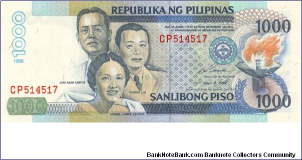 DATED SERIES 61 1998 Ramos-Singson ??000001-??1000000  CP514517 Banknote