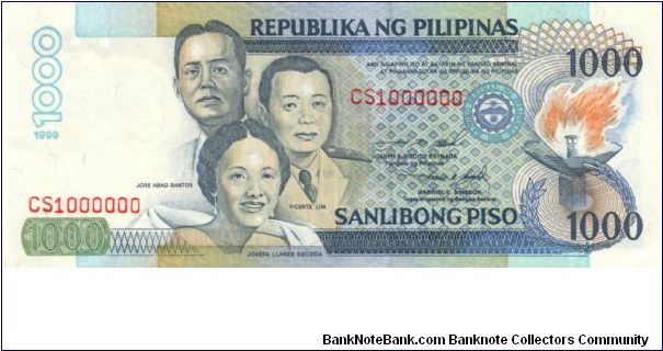 DATED SERIES 61a 1999 Estrada-Singson ??000001-??1000000 CS1000000 (Million #) Banknote