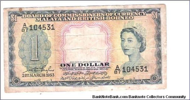 BOARD OF COMMISSIONERS OF CURRENCY MALAYA AND BRITISH BORNEO Banknote