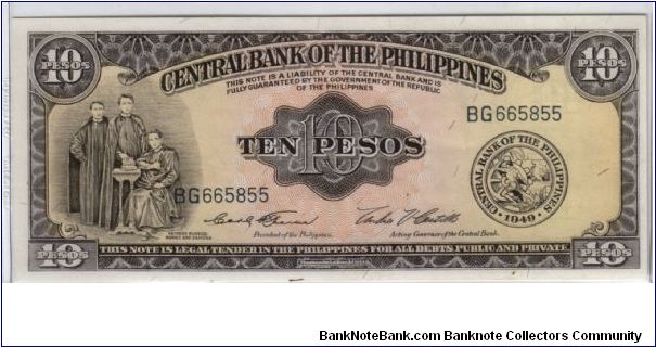 ENGLISH SERIES 10 Peso 9c (p136d) Garcia-Castillo BG665855 Banknote