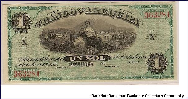 Un Sol Banco De Arquipa Banknote