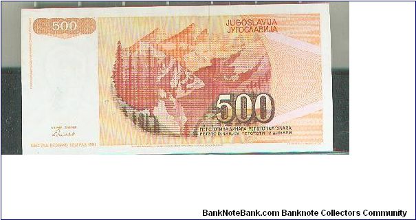 Banknote from Yugoslavia year 1991