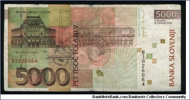 Banknote from Slovenia year 2002