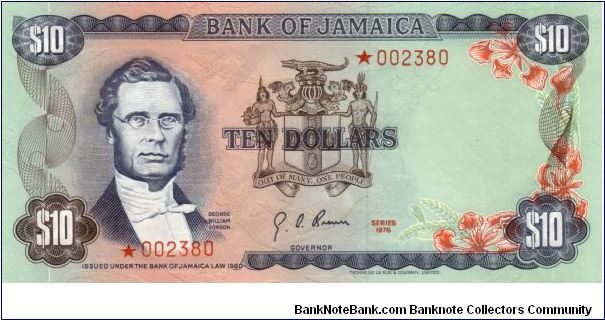 pCS1 SPECIMEN SET $10 *002380 Bank of Jamaica Collector Series Issue. 5000 sets of 4 notes issued in a blue folder with COA. Banknote