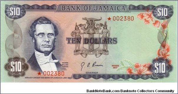pCS2 SPECIMEN SET $10 *002380 Bank of Jamaica Collector Series Issue. 7500 sets of 4 notes issued in a blue folder with COA. Banknote
