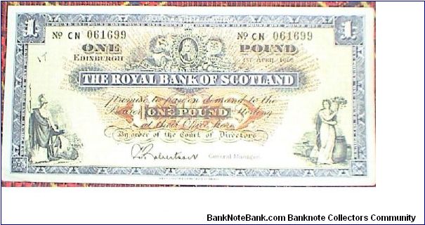 1 Pound. Royal Bank of Scotland. Banknote