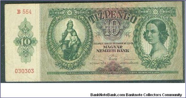 Banknote from Hungary year 1936