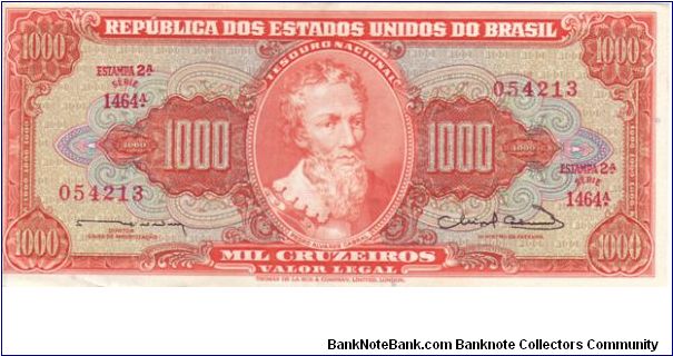 Brazil 1000 Cruzeiros from the 1950's/1960's Banknote