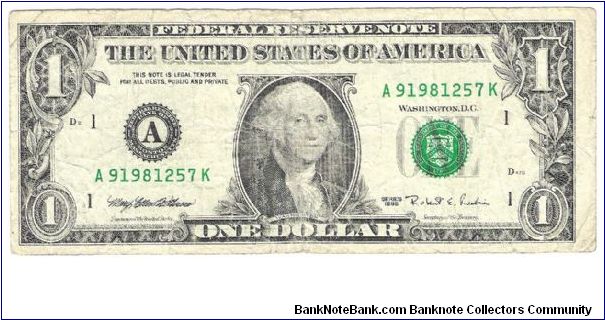 USA Boston 1995 $1 Banknote