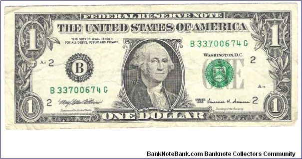 USA New York 1999 $1 Banknote